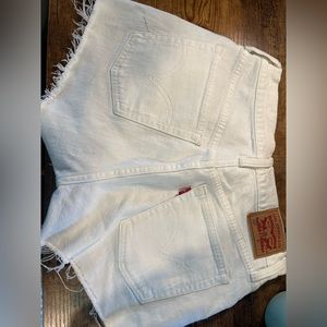 White 501 Demi Levi shorts